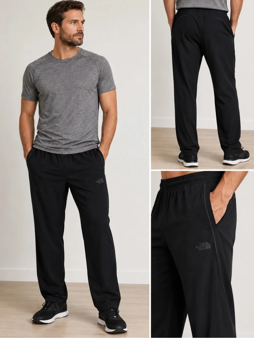 The North Face Men XXL Black Athletic Pants Drawstring Running Track Pants
